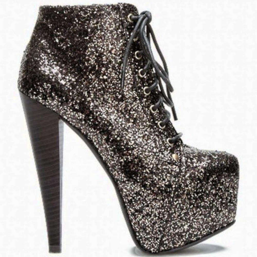 Paper Fox NWOB! Sharlene Glitter Stiletto Sharlene Boot Size 8.5